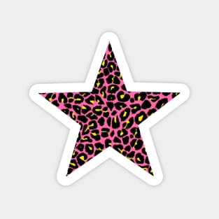 Leopard Print Pattern in Pink, Yellow and Black Sticker